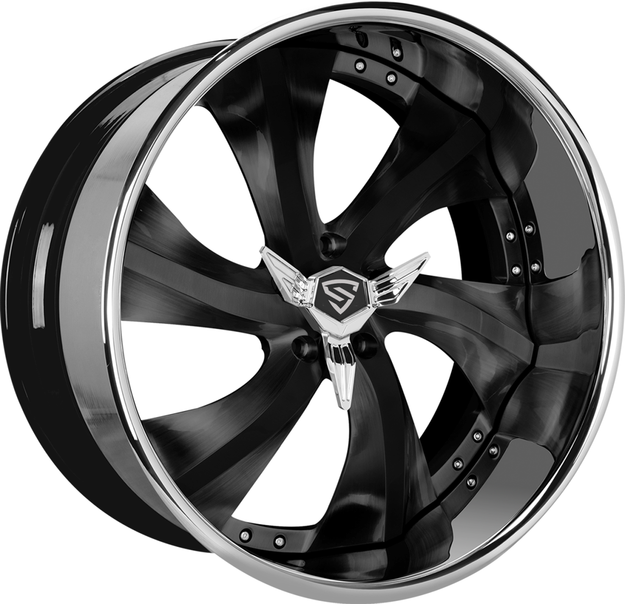 Snyper Forged Boss Black and Chrome wheel with Boss Black and Chrome finish